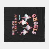 Ghouls wil gewoon plezier hebben retro Halloween K Fleece Deken (Voorkant (Horizontaal))