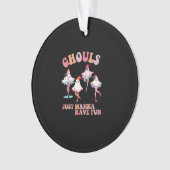 Ghouls wil gewoon plezier hebben retro Halloween K Ornament (voorkant)