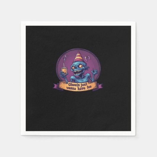 Ghouls wil gewoon plezier luiaard en grappig servet (Voorkant)