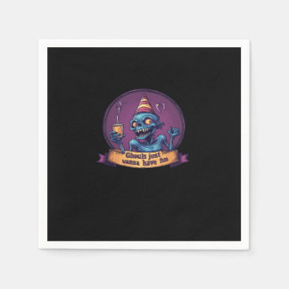 Ghouls wil gewoon plezier luiaard en grappig servet