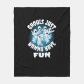 Ghouls wil gewoon plezier luiaard Halloween Fleece Deken (Voorkant)