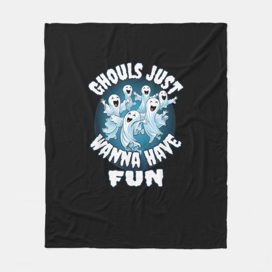 Ghouls wil gewoon plezier luiaard Halloween Fleece Deken (Voorkant)