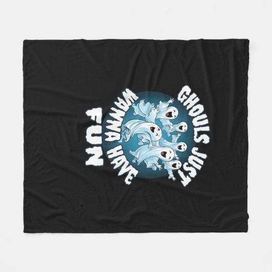 Ghouls wil gewoon plezier luiaard Halloween Fleece Deken (Voorkant (Horizontaal))