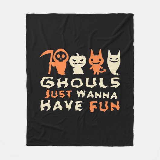 Ghouls wil gewoon plezier luiaard Halloween Fleece Deken (Voorkant)