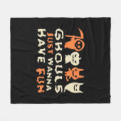 Ghouls wil gewoon plezier luiaard Halloween Fleece Deken (Voorkant (Horizontaal))