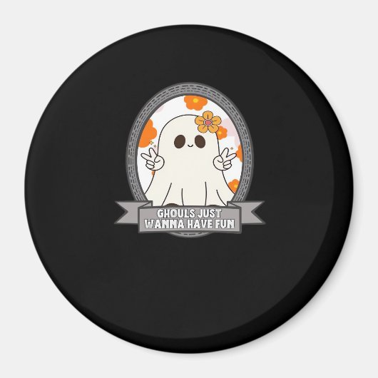 Ghouls wil gewoon plezier luiaard Halloween Magneet (Voorkant)