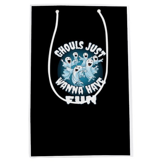 Ghouls wil gewoon plezier luiaard Halloween Medium Cadeauzakje (Voorkant)