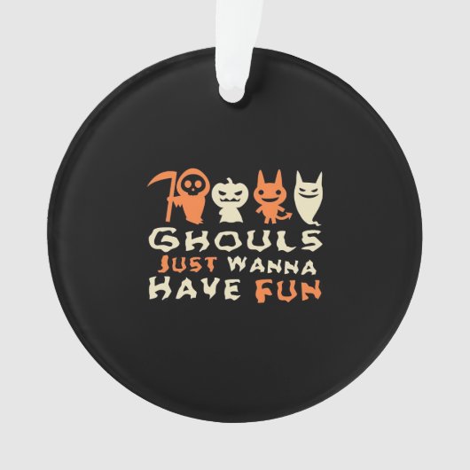 Ghouls wil gewoon plezier luiaard Halloween Ornament (voorkant)