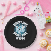 Ghouls wil gewoon plezier luiaard Halloween Papieren Bordje (Feest)