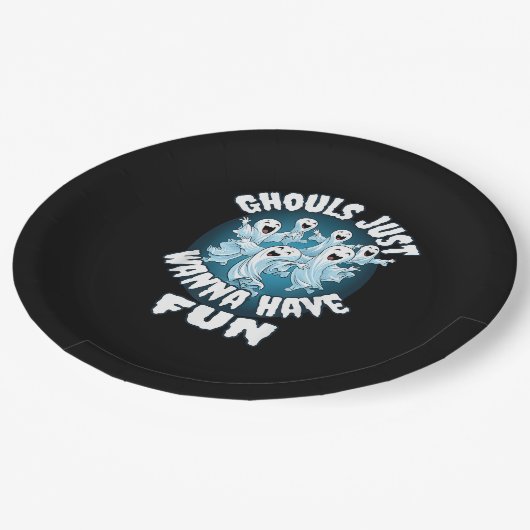 Ghouls wil gewoon plezier luiaard Halloween Papieren Bordje (Gekanteld)