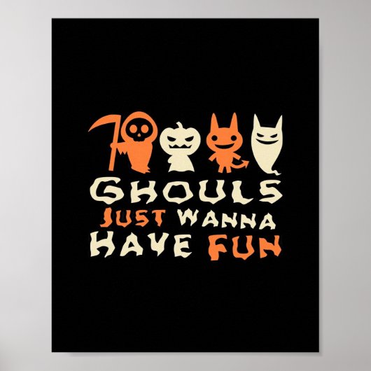 Ghouls wil gewoon plezier luiaard Halloween Poster (Voorkant)