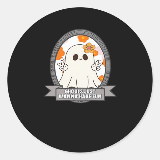 Ghouls wil gewoon plezier luiaard Halloween Ronde Sticker (Voorkant)