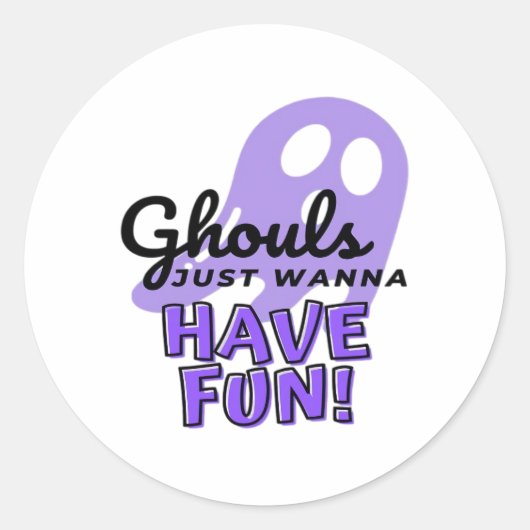 Ghouls wil gewoon plezier luiaard Halloween Ronde Sticker (Voorkant)