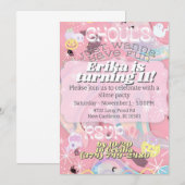 Ghouls wil gewoon plezier pastel Halloween uitnodi Kaart (Voorkant / Achterkant)