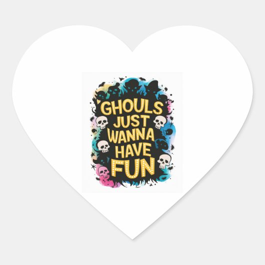 Ghouls wil gewoon vun hebben hart sticker (Voorkant)