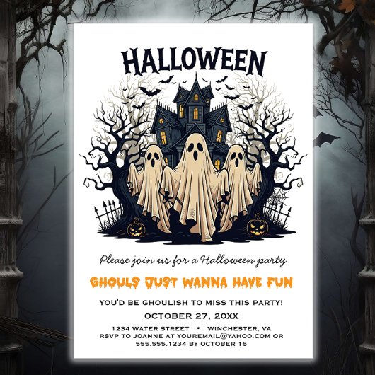 Ghouls willen gewoon een leuk Halloween feest Kaart
