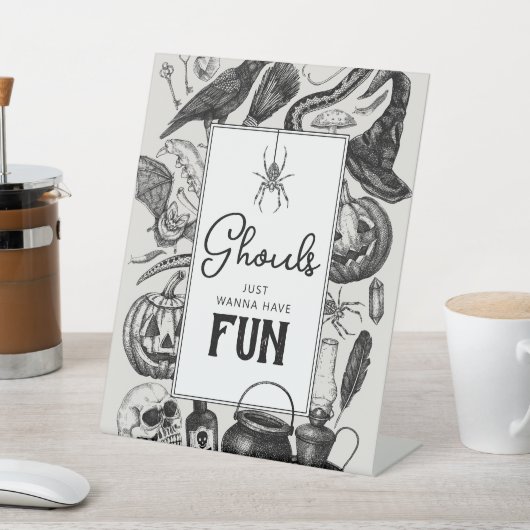 Ghouls willen gewoon een leuk Halloween feest Reclamebord Met Voetstuk (Insitu)