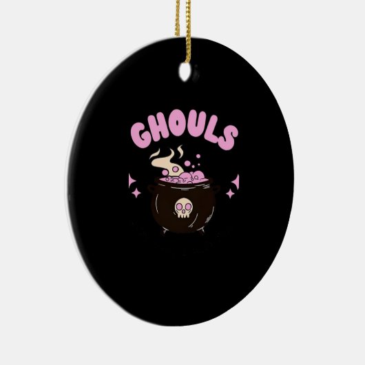 Ghouls willen gewoon een leuk klassiek ontwerp heb keramisch ornament (Rechts)