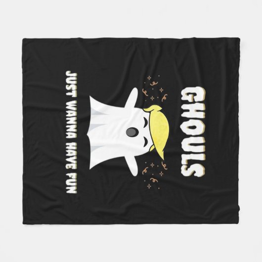 Ghouls willen gewoon een leuk retro-ontwerp hebben fleece deken (Voorkant (Horizontaal))