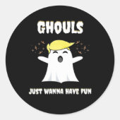 Ghouls willen gewoon een leuk retro-ontwerp hebben ronde sticker (Voorkant)