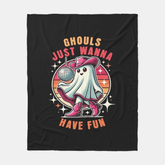 Ghouls willen gewoon een leuke retro disco hebben fleece deken (Voorkant)