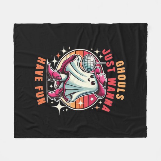 Ghouls willen gewoon een leuke retro disco hebben fleece deken (Voorkant (Horizontaal))