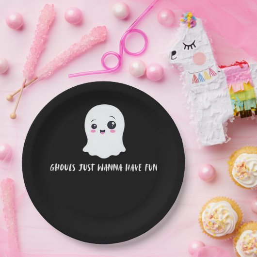 Ghouls willen gewoon een leuke spookachtige quote papieren bordje (Feest)