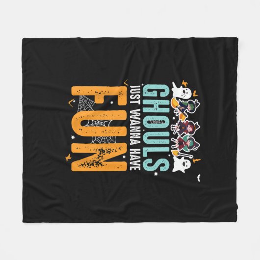 Ghouls willen gewoon leuke grappige Halloween heks Fleece Deken (Voorkant (Horizontaal))