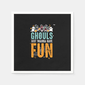 Ghouls willen gewoon leuke grappige Halloween heks Servet