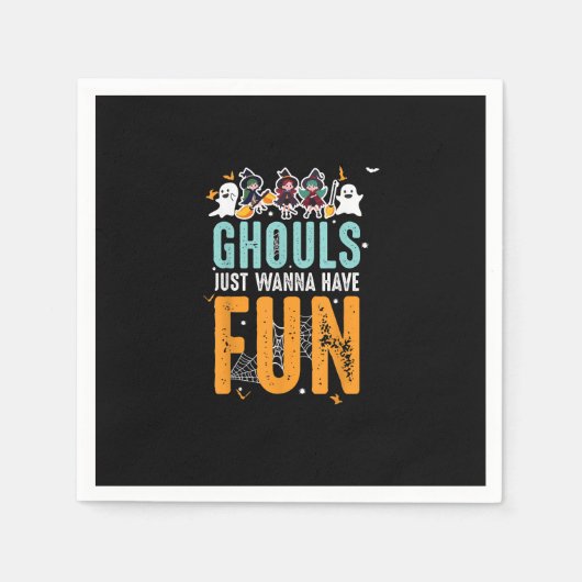 Ghouls willen gewoon leuke grappige Halloween heks Servet (Voorkant)