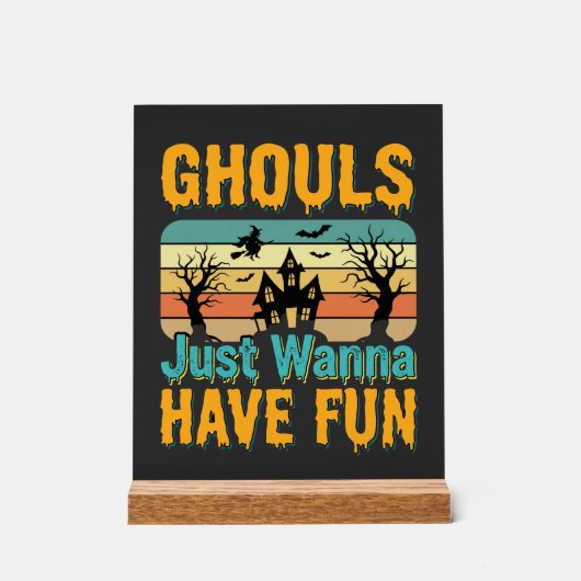 Ghouls willen gewoon lol hebben Halloween-ontwerp_ Acryl Bord (Voorkant)