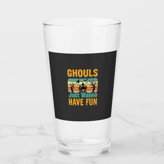 Ghouls willen gewoon lol hebben Halloween-ontwerp_ Glas (Voorkant)