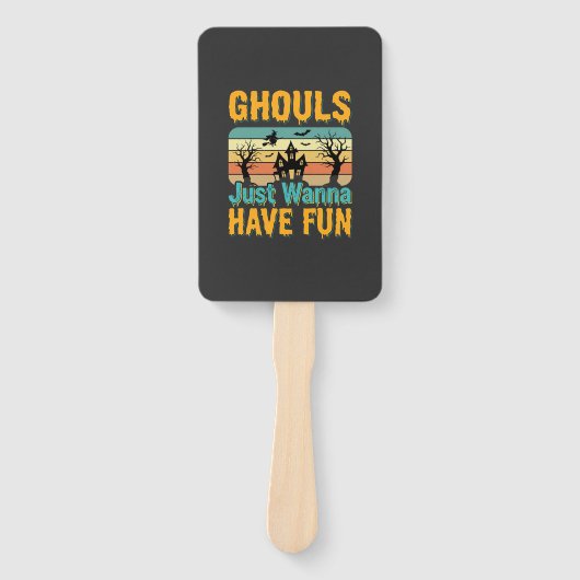 Ghouls willen gewoon lol hebben Halloween-ontwerp_ Handwaaier (Voorkant)