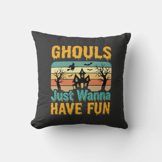 Ghouls willen gewoon lol hebben Halloween-ontwerp_ Kussen (Voorkant)