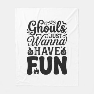 Ghouls willen gewoon lol hebben Vintage Halloween Fleece Deken