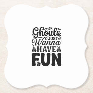 Ghouls willen gewoon lol hebben Vintage Halloween  Kartonnen Onderzetters