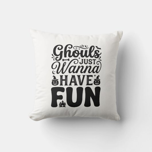 Ghouls willen gewoon lol hebben Vintage Halloween Kussen (Voorkant)