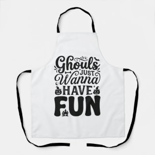 Ghouls willen gewoon lol hebben Vintage Halloween  Schort
