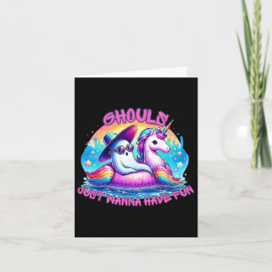 Ghouls willen gewoon plezier hebben Ghost Unicorn Kaart