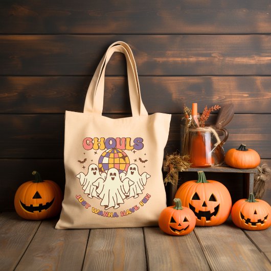 Ghouls willen gewoon plezier hebben Groovy Hallowe Tote Bag