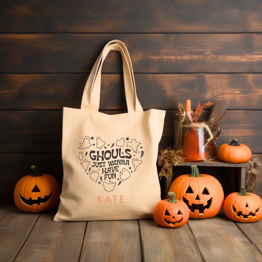 Ghouls willen gewoon plezier hebben Groovy Hallowe Tote Bag