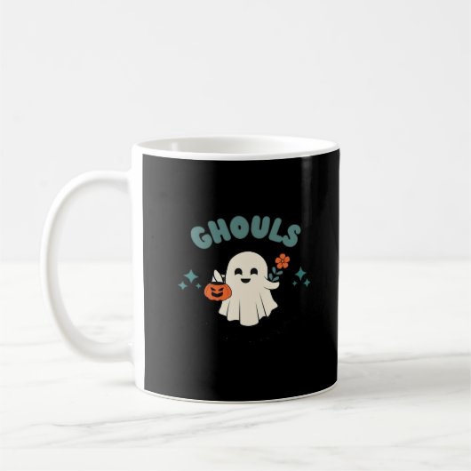Ghouls willen gewoon plezier hebben Halloween Art Koffiemok (Links)