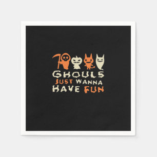 Ghouls willen gewoon plezier hebben Halloween grap Servet
