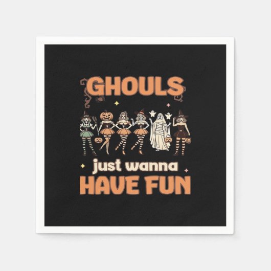 Ghouls willen gewoon plezier hebben Halloween herf Servet (Voorkant)