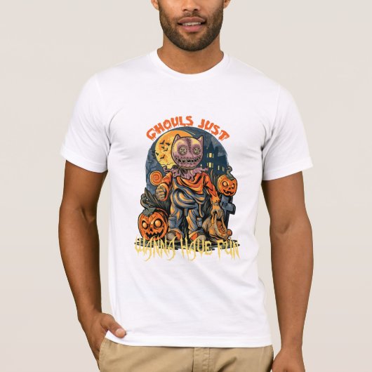Ghouls willen gewoon plezier hebben Halloween op s T-shirt (Voorkant)