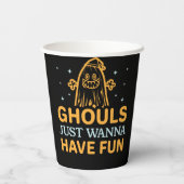 Ghouls willen gewoon plezier hebben! Halloween Papieren Bekers (Achterkant)