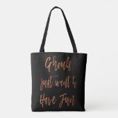 Ghouls willen gewoon plezier hebben Halloween Part Tote Bag (Achterkant)