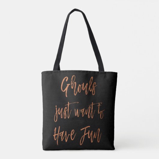Ghouls willen gewoon plezier hebben Halloween Part Tote Bag (Achterkant)