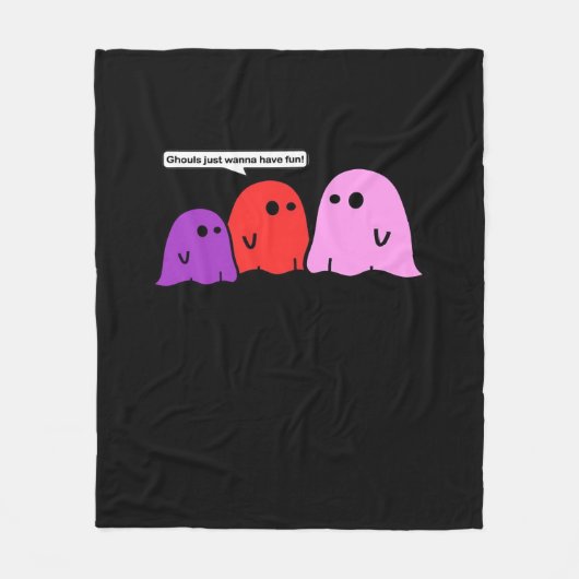 Ghouls willen gewoon plezier hebben Halloween Tren Fleece Deken (Voorkant)