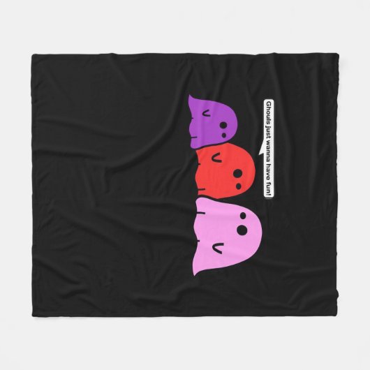 Ghouls willen gewoon plezier hebben Halloween Tren Fleece Deken (Voorkant (Horizontaal))